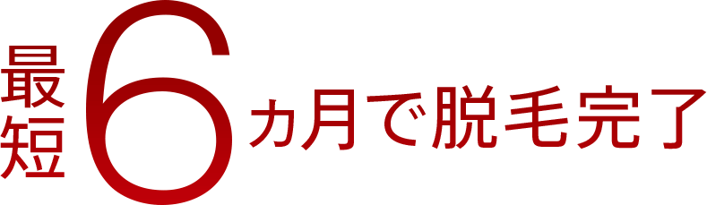 最短6ヵ月で脱毛完了